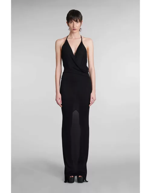 Rick Owens Lilies Rose Gown Dress In Black Viscose