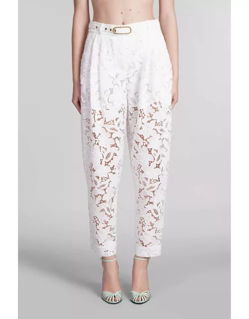 Zimmermann Pants In White Polyester
