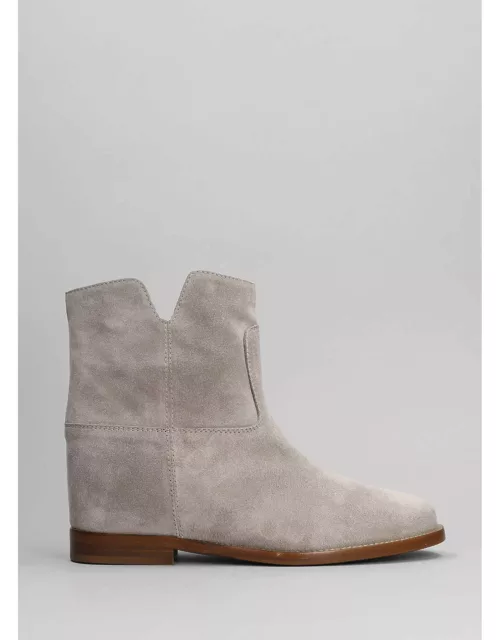 Via Roma 15 Ankle Boots Inside Wedge In Taupe Suede