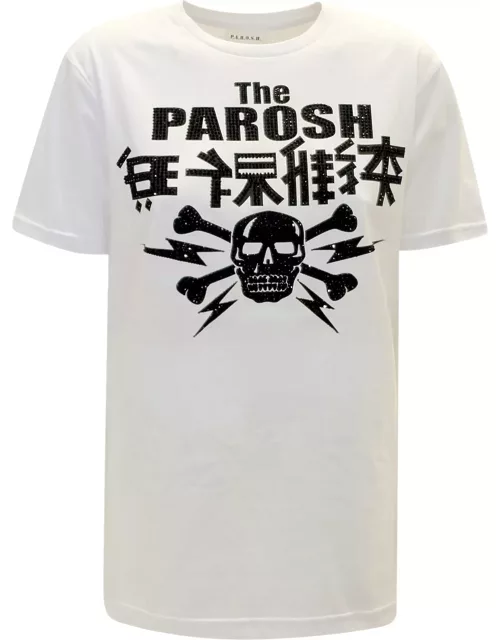 Parosh Culmine White Cotton T-shirt