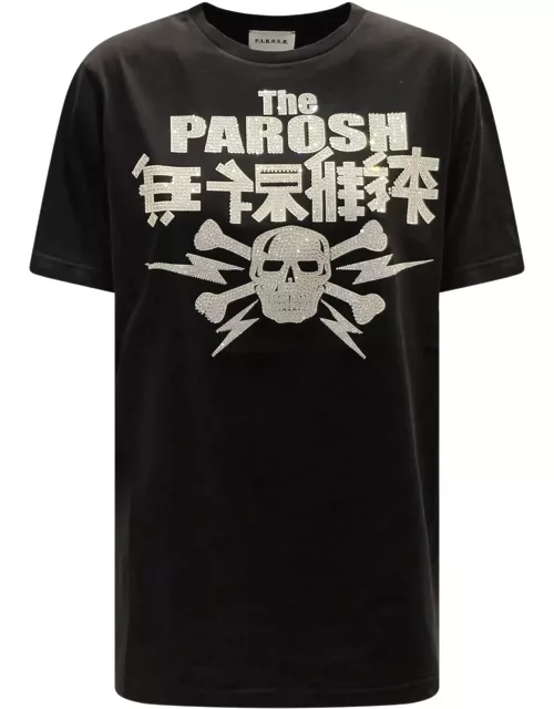 Parosh Culmine Black Cotton T-shirt