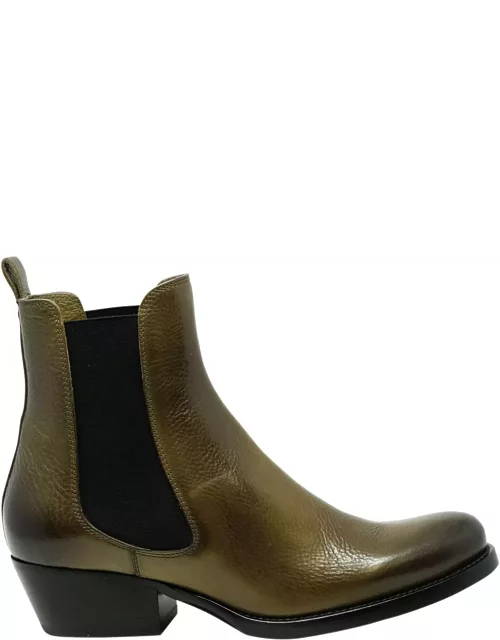 Sartore Sr421001 Toscano Green Olive Leather Ankle Boot
