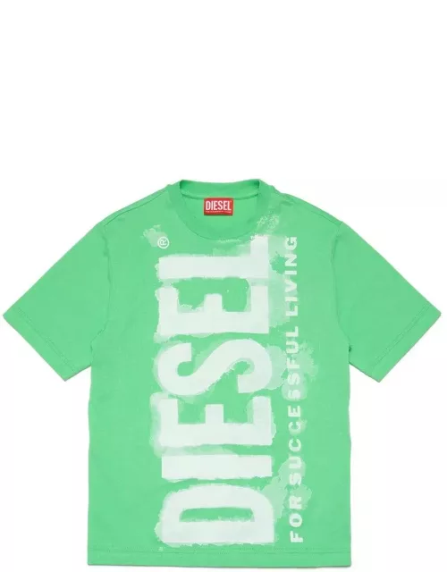 Diesel Tjuste16 Logo Printed Crewneck T-shirt