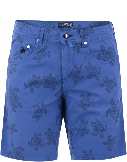 Vilebrequin Bermuda Shorts With Ronde Des Tortues Resin Print