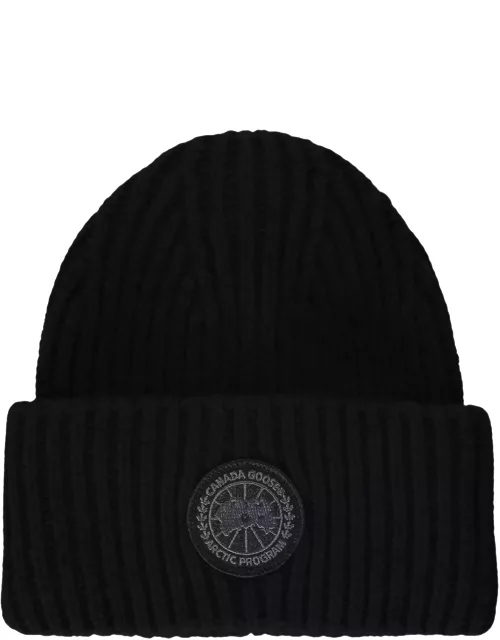 Canada Goose Ribbed Knit Beanie
