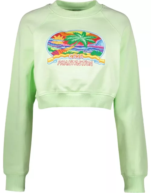 Casablanca Cropped Sweatshirt With Patch
