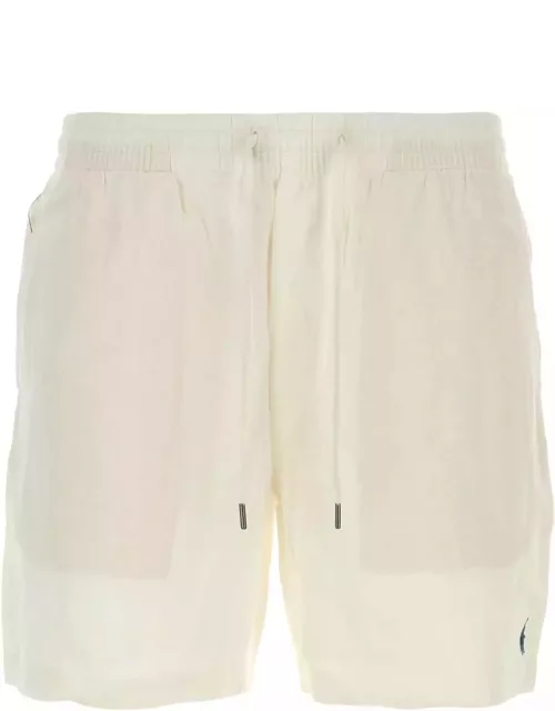 Polo Ralph Lauren White Linen Bermuda Short