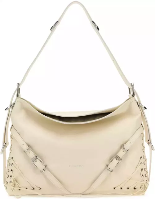 Givenchy Ivory Leather Medium Voyou Shoulder Bag