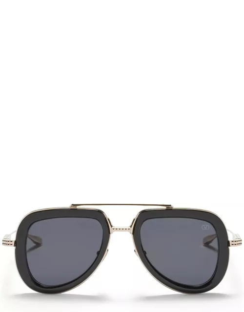 Valentino Eyewear V-lstory - Black / White Gold Sunglasse