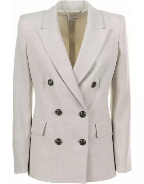 Marella Beige Double-breasted Jacket