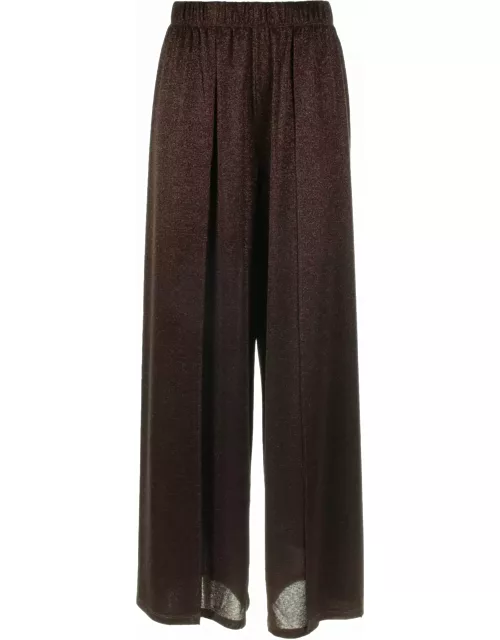 Marella High-waisted Trousers In Bronze Lurex