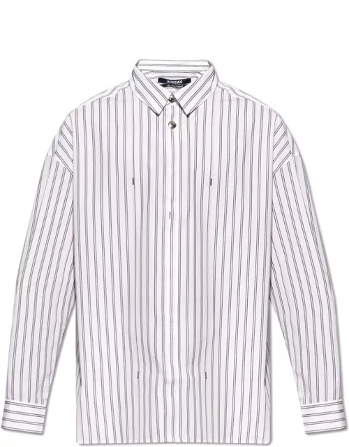 Jacquemus Striped Collared Long-sleeve Shirt