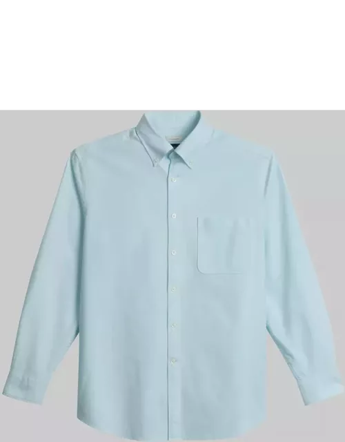 JoS. A. Bank Men's Tailored Fit Button-Down Collar Oxford Casual Shirt, Aqua Splash, Mediu