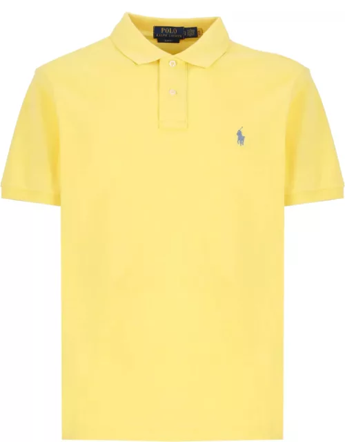 Ralph Lauren Slim-fit Polo Shirt In Oasis Yellow Piqué