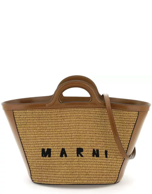 Marni Brown Leather Blend Tropical Bag