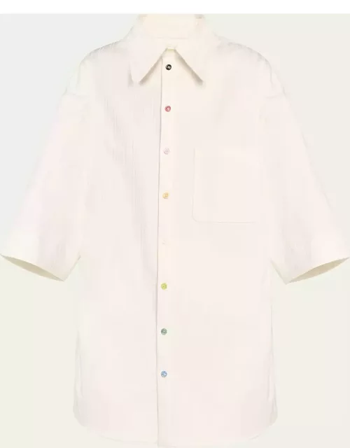 Embroidered Jumbo Short-Sleeve Shirt