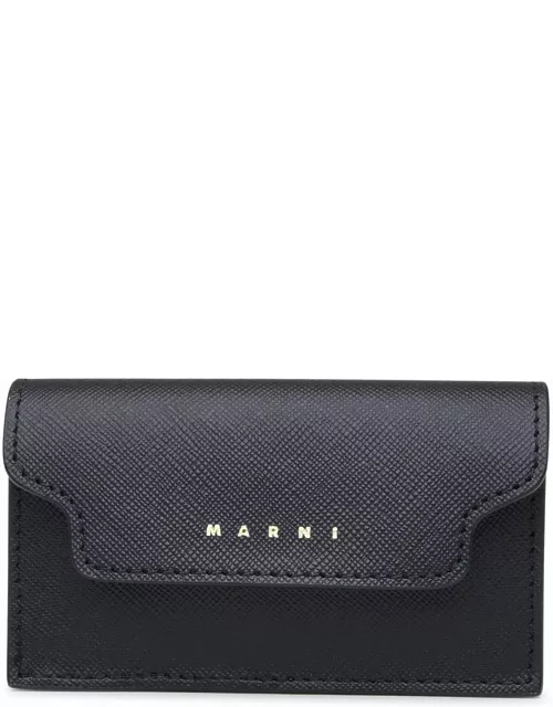 Marni Black Leather Cardholder