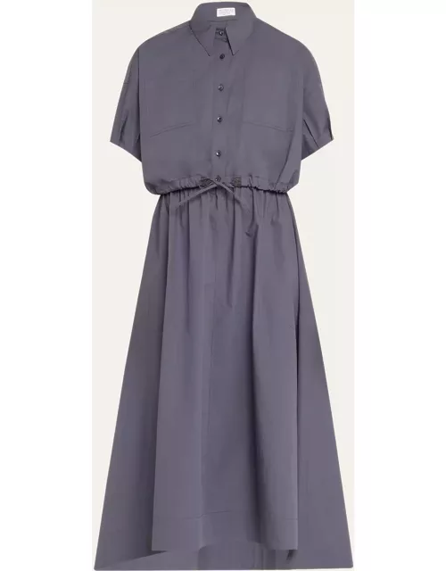Light-Weight Shirtdress with Fitted Waist and Monili Loop Detai