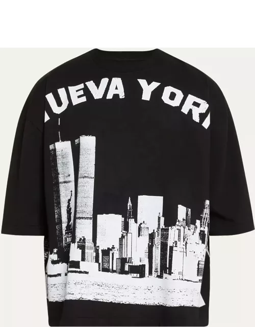 Men's Nuevo York Skyline Boxy T-Shirt