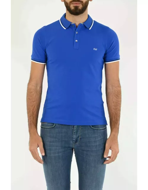 Fay Polo Shirt In Blue Cotton