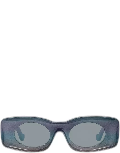Shimmery Injected Plastic Rectangle Sunglasse