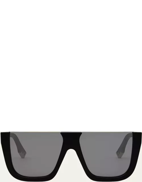 Flat-Top Logo Acetate Square Sunglasse