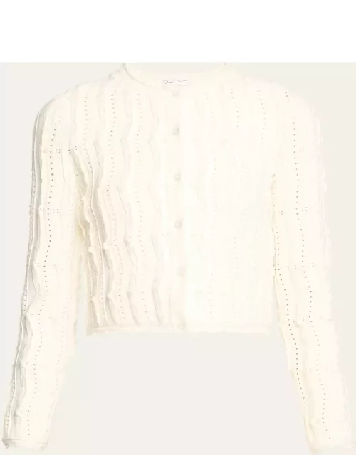 Wave Knit Cropped Cardigan
