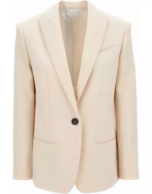 Philosophy di Lorenzo Serafini White Single-breasted Jacket With A Single Button In Wool Blend Woman