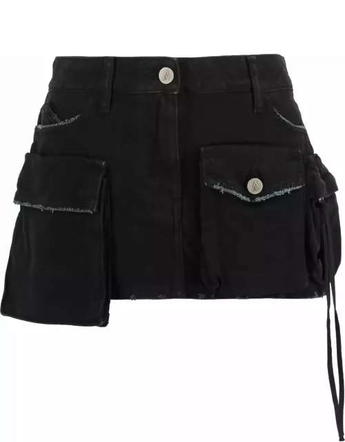 The Attico Fay Denim Mini Skirt