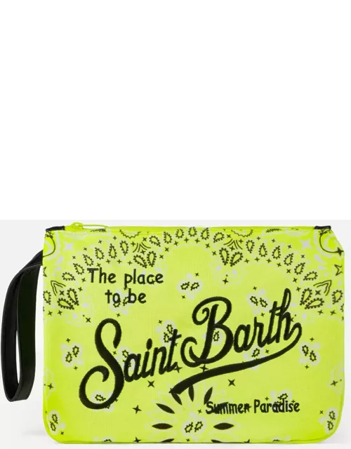 MC2 Saint Barth Parisienne Canvas Pouch Bag With Bandanna Print
