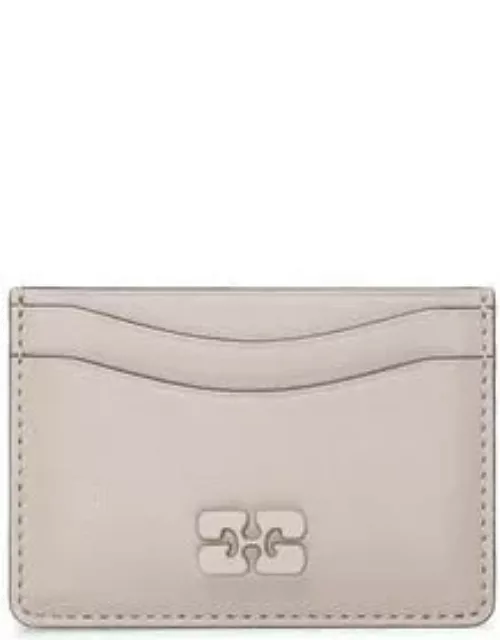 Light Grey GANNI Bou Card Holder in Oyster Grey Polyester/Polyurethane/Leather Women'