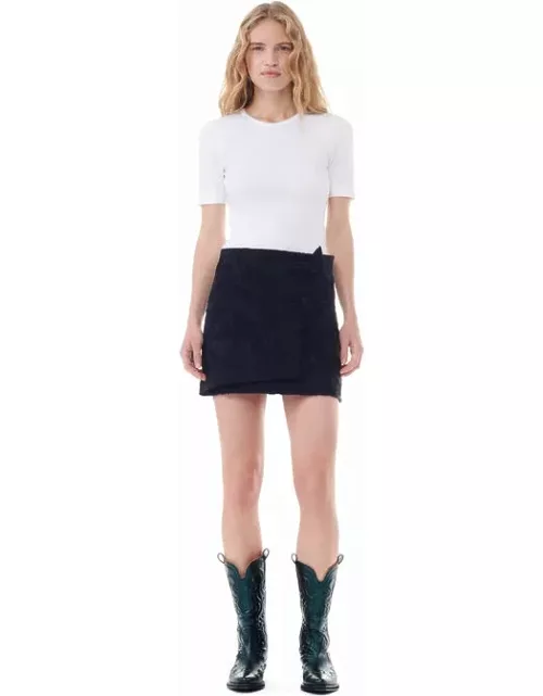 GANNI Boucle Jacquard Suiting Mini Skirt in Black