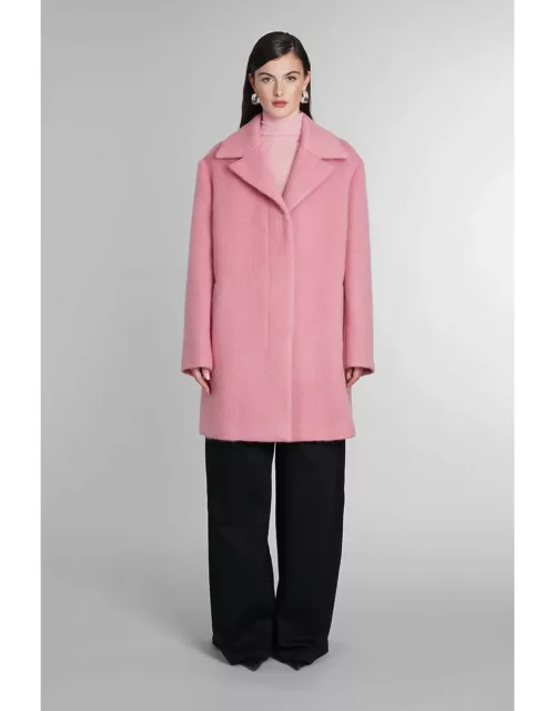Jil Sander Coat In Rose-pink Woo