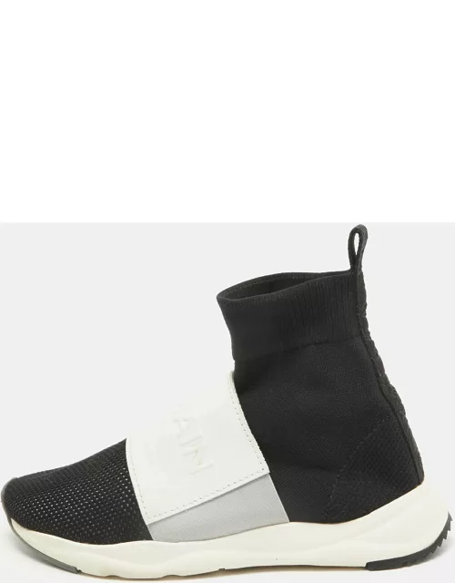 Balmain Black Knit Fabric Colorblock Sock Sneaker