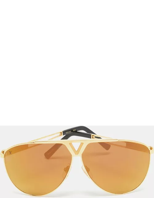Louis Vuitton Gold Mirrored Z2314U Tonca Aviator Sunglasse