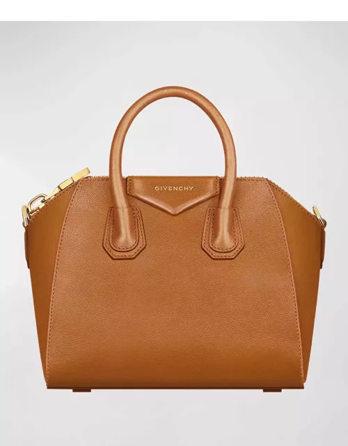 Antigona Mini Top-Handle Bag in Shiny Tumbled Leather