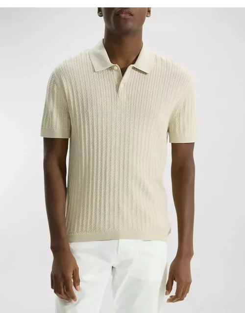 Men's Cable-Knit Polo Sweater