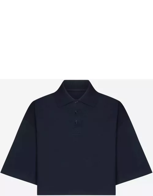 Bottega Veneta Collared Short-sleeve Cropped Polo Shirt