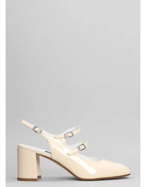 Carel Banana Pumps In Beige Patent Leather
