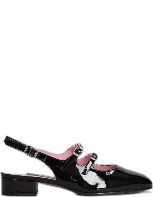 Carel Peche Ballet Flats In Black Patent Leather