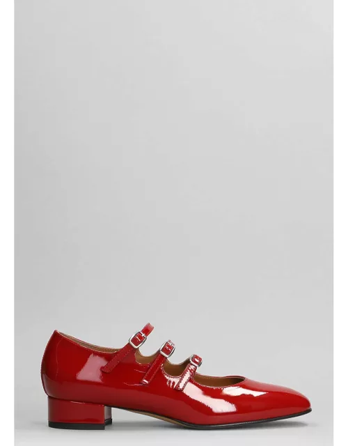 Carel Ariana Ballet Flats In Red Patent Leather