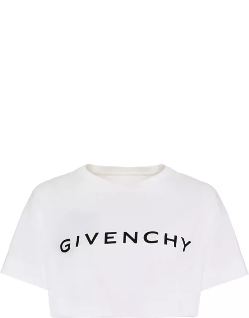 White Givenchy Crop T-shirt