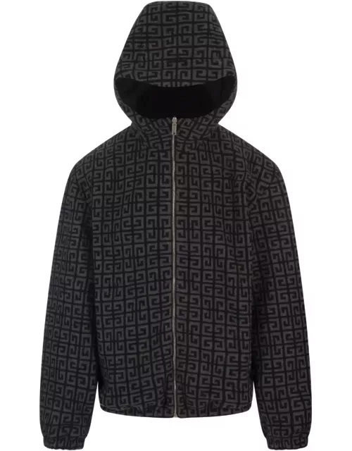 Givenchy Black Wool Reversible 4g Hooded Jacket