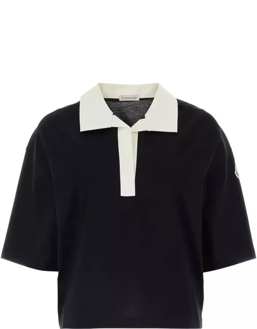 Moncler Black Cotton Polo Shirt