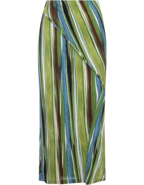 Diane Von Furstenberg Archer Skirt In Reeds Green