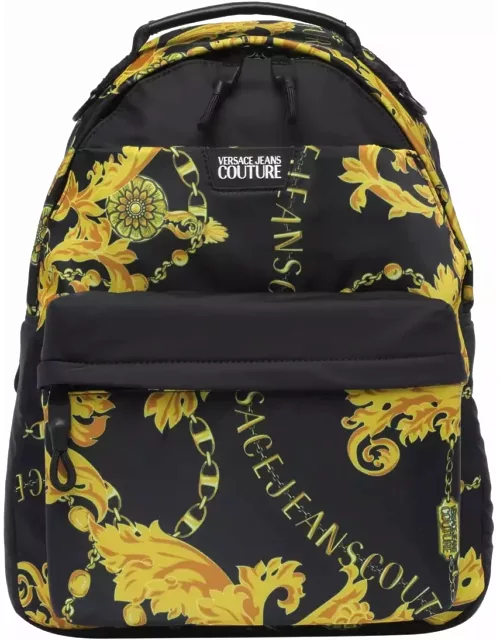 Versace Jeans Couture Chain Couture Nylon Print Backpack