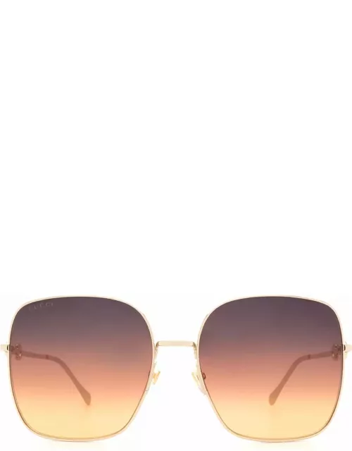 Gucci Eyewear Gg0879s Gold Sunglasse
