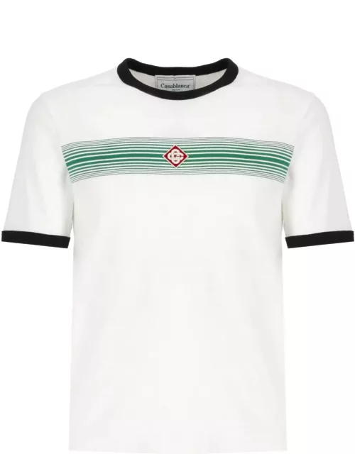 Casablanca Logo Stripe Ringer T-shirt