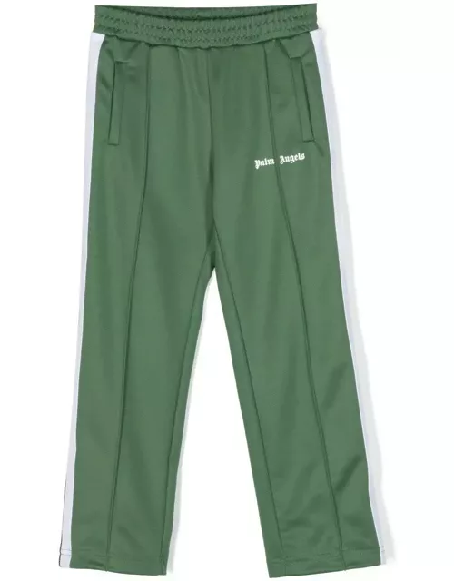 Palm Angels Green Track Trousers With Logo