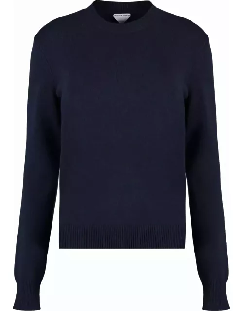 Bottega Veneta Navy Blue Stretch Cashmere Blend Sweater